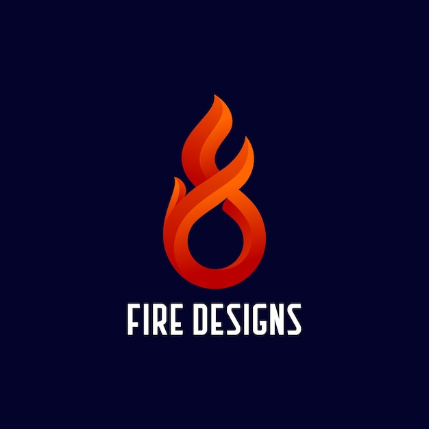イニシャル FD 文字と炎のロゴのインスピレーション