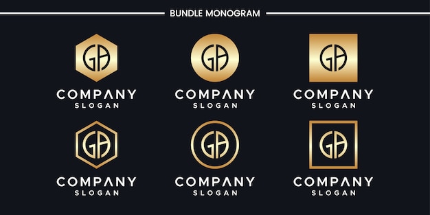 Initials ga logo design template.