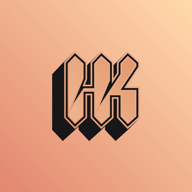 Il logo initials hk con un colore brillante è adatto per squadre di esports e altri