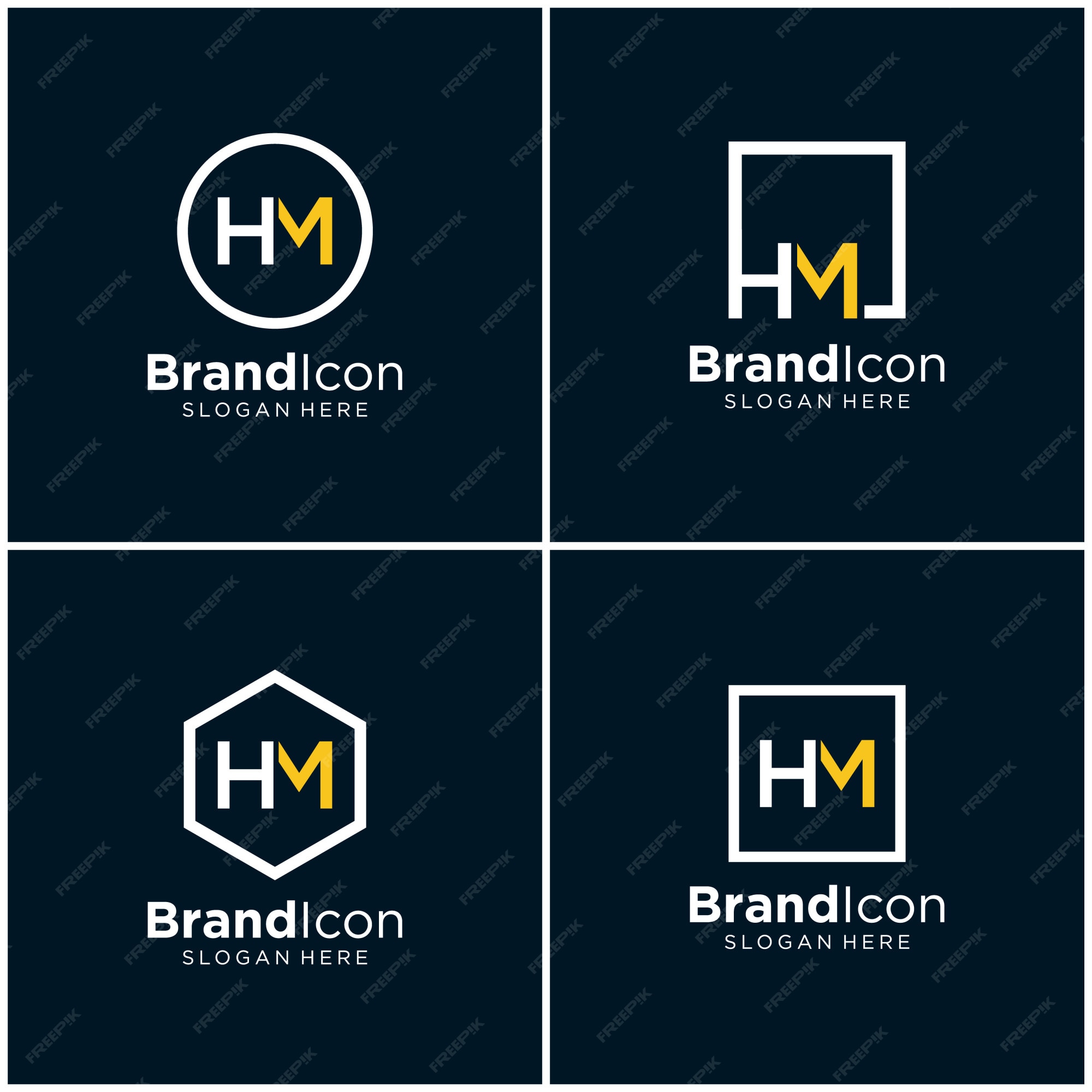 Premium Vector | Initials hm logo design template