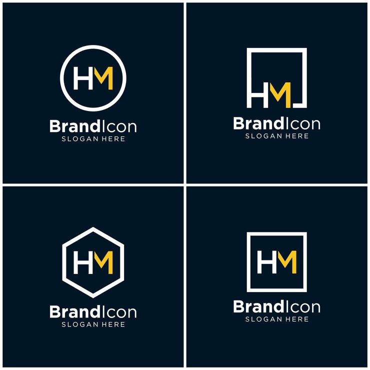Initials HM logo design template