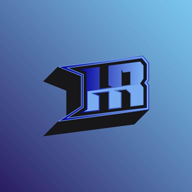 Initials HR logo with a bright color is suitable for Esports teams and others