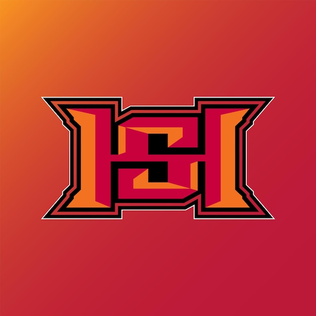 Vector initials hs logo with a bright color is suitable for e sports teams and others