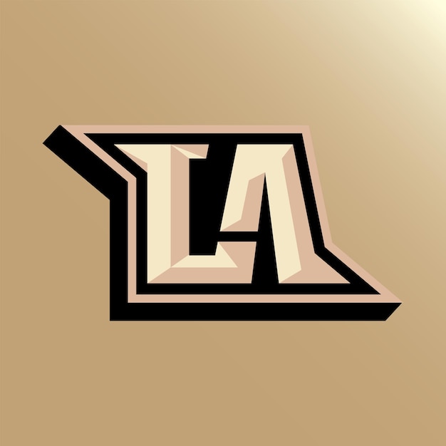 Initials LA logo with a bright color is suitable for E sports teams and others