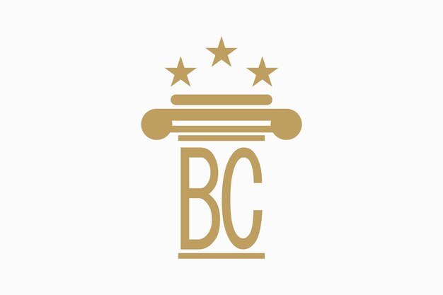 инициалы логотип юридической фирмы с буквой логотип bc consept премиум вектор