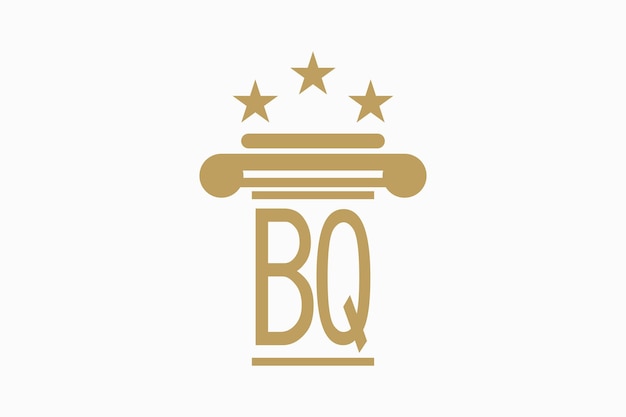инициалы логотип юридической фирмы с буквой логотип bq consept премиум вектор