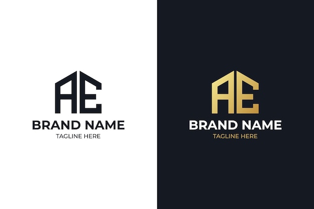 Initials letter AE realtor, real estate and property business logo design