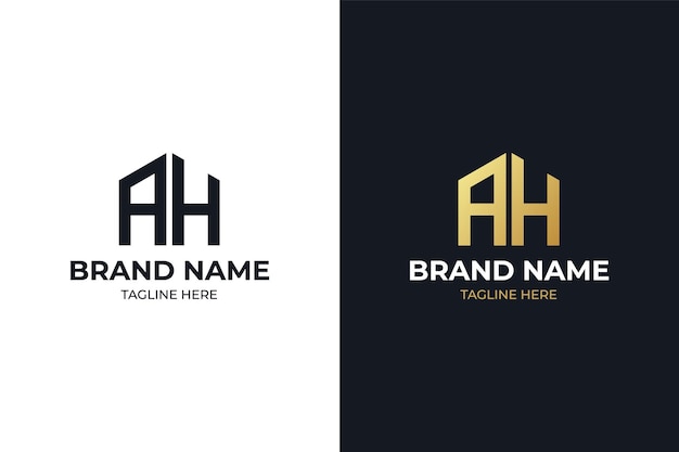 Initials letter AH realtor, real estate and property business logo design