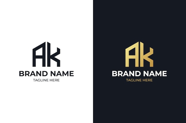 Initials letter AK realtor, real estate and property business logo design