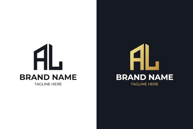 Initials letter AL realtor, real estate and property business logo design