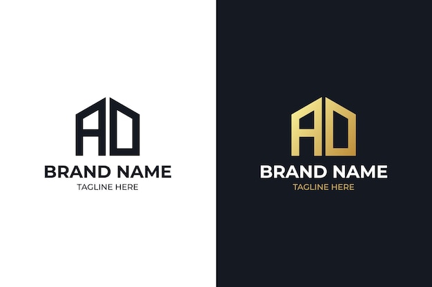 Vector initials letter ao realtor, real estate and property business logo design