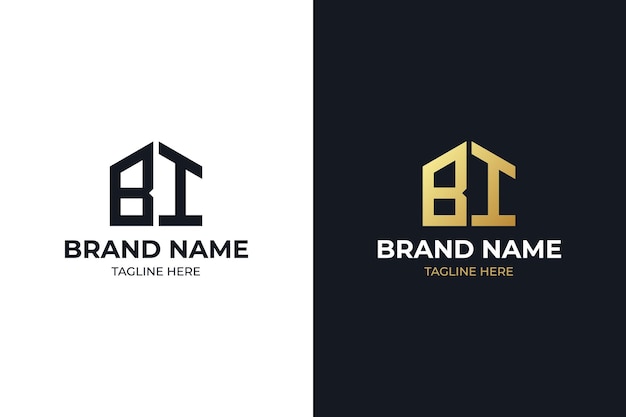 Initials letter BI realtor, real estate and property business logo design