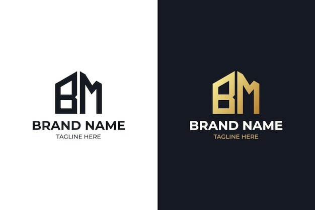 이니셜 편지 BM 부동산, 부동산 및 부동산 비즈니스 로고 디자인