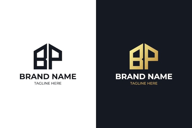 Vector initials letter bp realtor, real estate and property business logo design