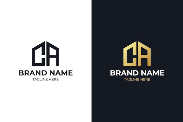 Initials letter CA realtor, real estate and property business logo design