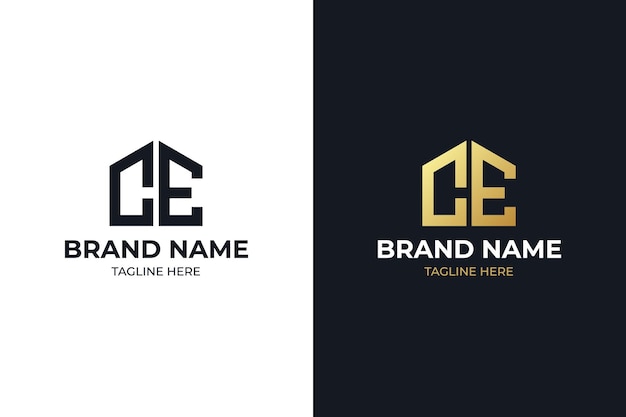 Initials letter CE realtor, real estate and property business logo design