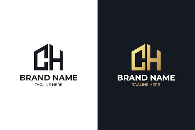 Initials letter CH realtor, real estate and property business logo design