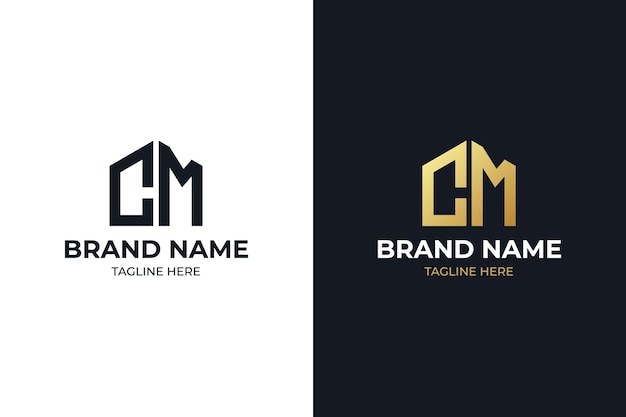 Vector initials letter cm realtor, real estate and property business logo design