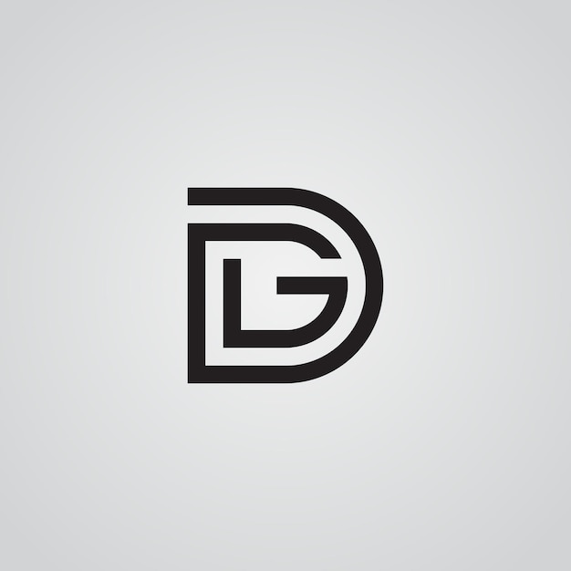 Буква инициалов DG DG минималистский шаблон дизайна логотипа