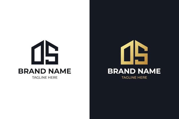 Initials letter ds, os realtor, real estate and property business logo design