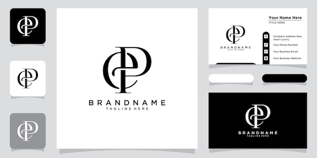 Initials letter EP or PE logo vector