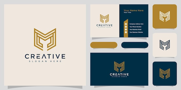イニシャル文字M抽象的なロゴベクトルデザイン
