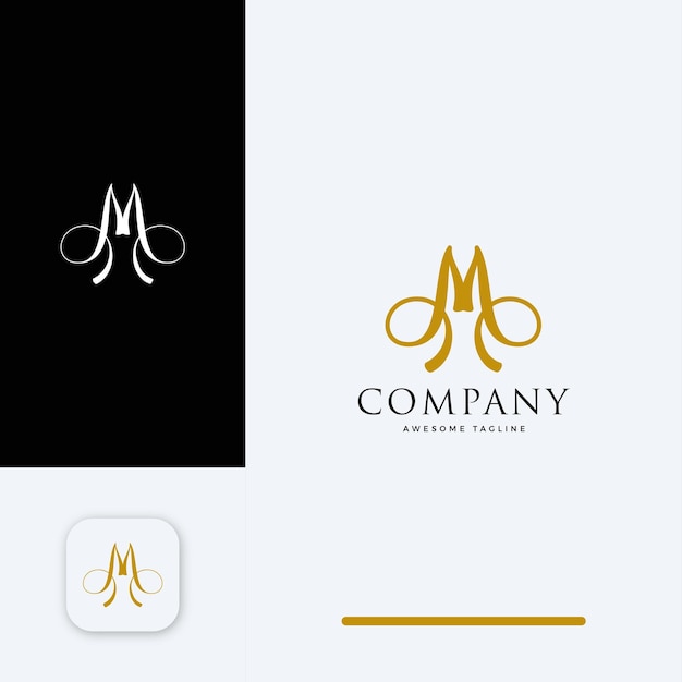 Initials letter m monogram logo vector design