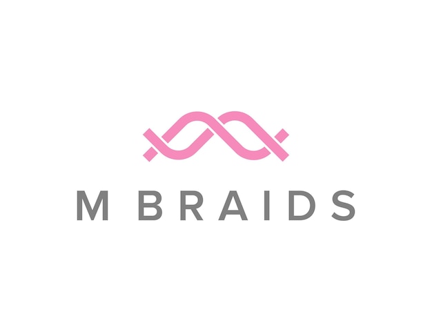 initials letter m with braids simple sleek creative geometric modern logo design