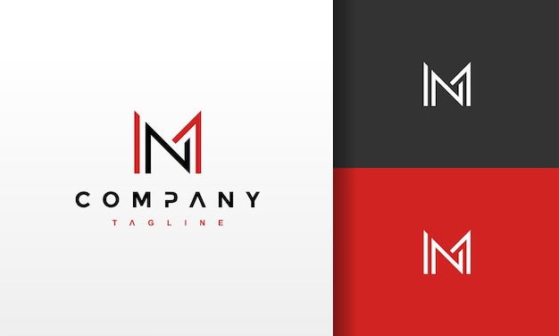 инициалы буква NM логотип