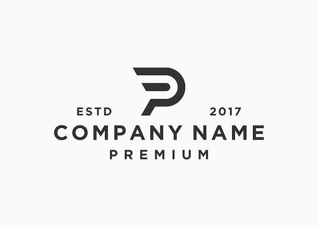 이니셜 문자 p 로고 디자인 벡터 일러스트 템플릿