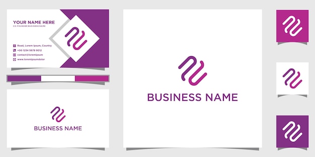 Initials letter pp monogram line creative modern simple logo design with business card template