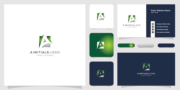 a initials logo designs business card set