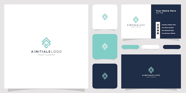 a initials logo designs business card set