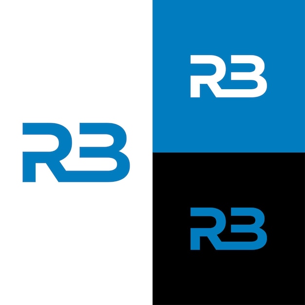 Инициалы логотип вектор буква РБ современный и чистый дизайн