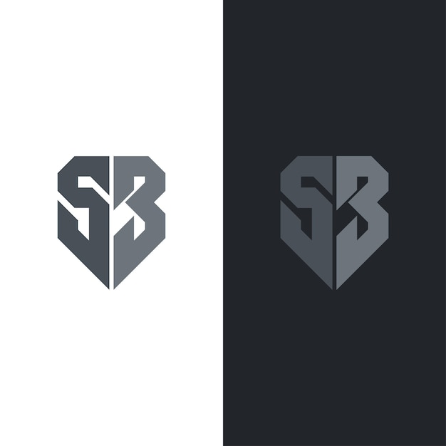 Initials logo vector letter SB modern and clean bold design