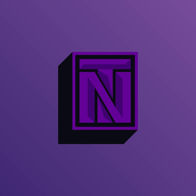 Il logo initials nt con un colore brillante è adatto per squadre di esports e altri