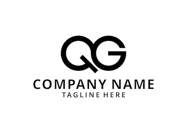 ベクトル イニシャル qg、gq アルファベット 文字 ロゴ モノグラム