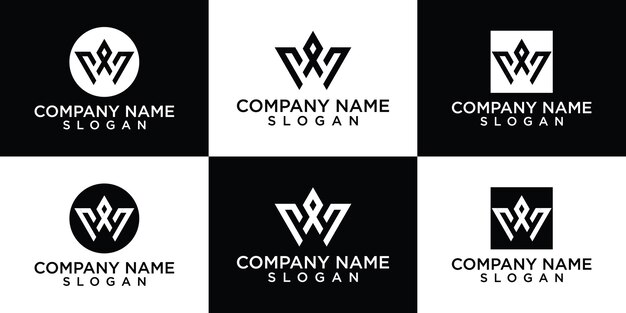 initials w logo template