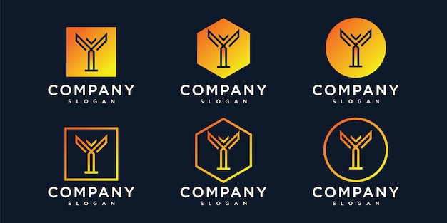 Initials y logo design template for the company