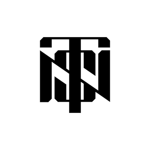 Vector initieel monogram letter tsn nts logo design