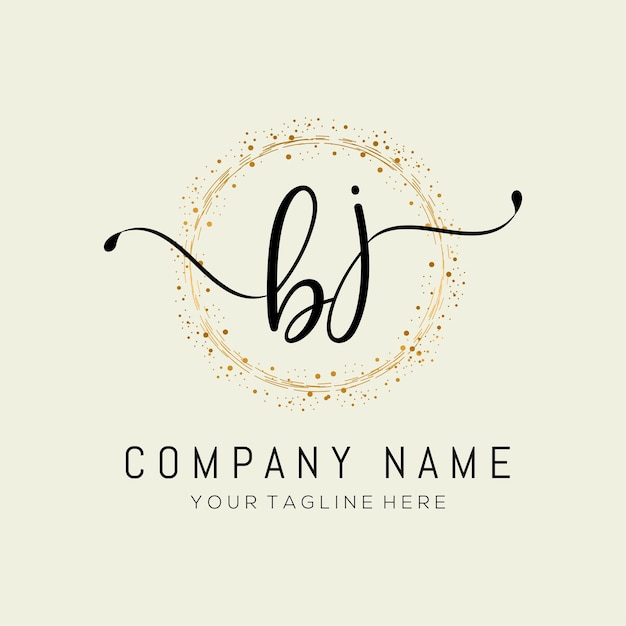 initiële BJ handschrift logo ontwerp vector sjabloon illustrationabstract handschrift letter BJ logo