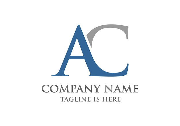 Initiële CA of AC letter logo ontwerp