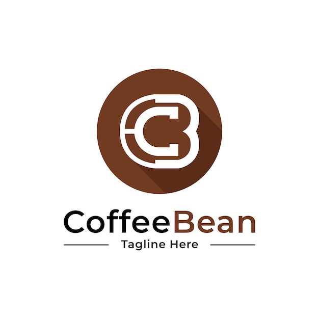 Initiële CB-logo, koffieboon-logo-ontwerp, circulair creatief modern design letter CB-lettermerklogo