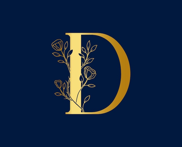 Initiële D letter luxe schoonheid logo ontwerp vector