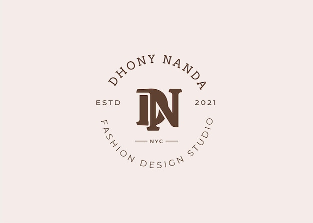 Initiële DN letter logo ontwerp sjabloon illustraties