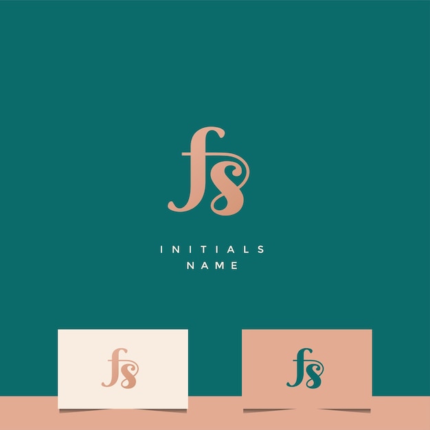 Initiële FS-monogramlogo-ontwerp