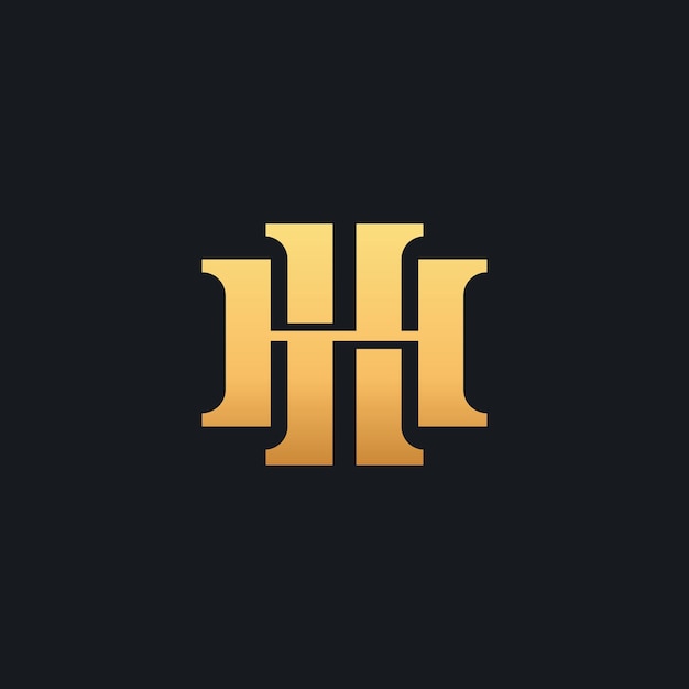 Initiële H HH Monogram Logo-sjabloon Initiële gebaseerde letterpictogram Logo Vectorillustratie