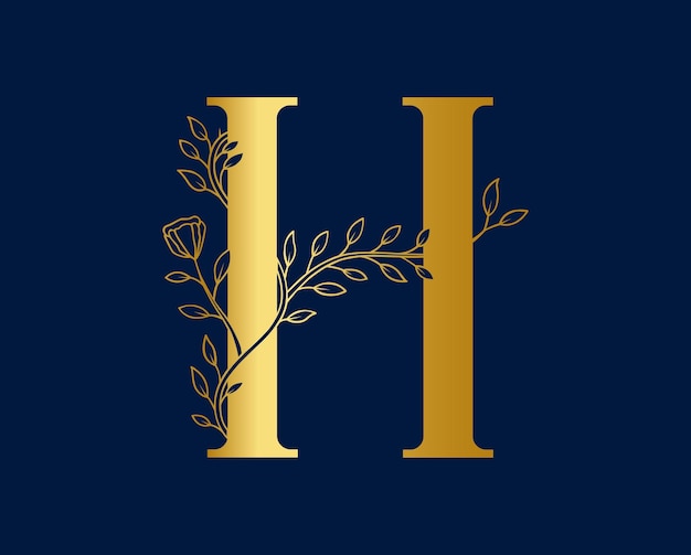 Initiële H letter luxe schoonheid logo ontwerp vector