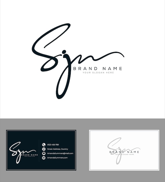 Vector initiële handschrift logo sjabloon vector handtekening logo concept