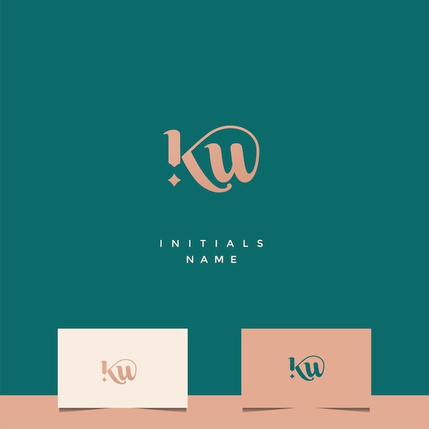 Initiële KW-monogramlogo-ontwerp